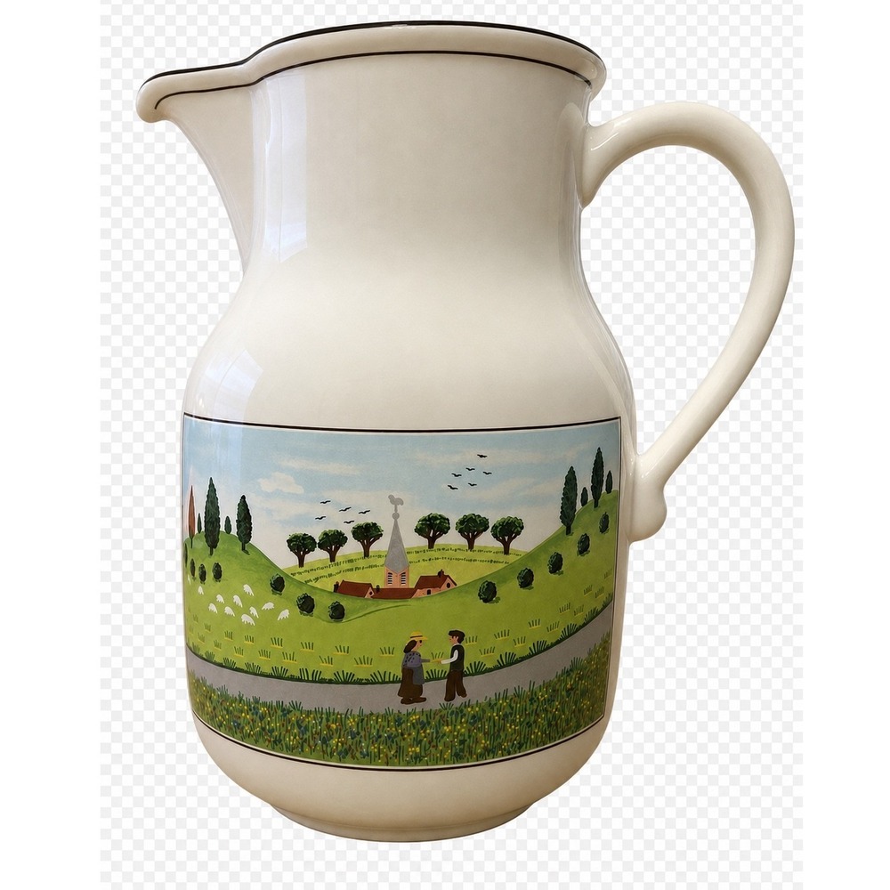 Villeroy & Boch Naif Pitcher Folk Art Village Luxembourg Vintage